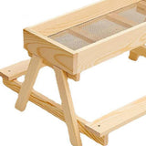 Maxbell Wood Poultry Chicken Table Feeder DIY Kit Metal Mesh Bottom for Wild Animals