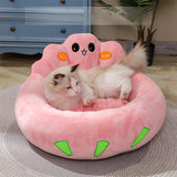 Maxbell Round Warm Cat Beds Self Warming Dog Cat Bed for Small Pet Kitten Pomeranian Pink