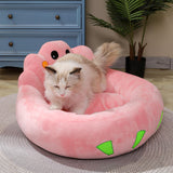 Maxbell Round Warm Cat Beds Self Warming Dog Cat Bed for Small Pet Kitten Pomeranian Pink