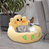 Maxbell Round Warm Cat Beds Self Warming Dog Cat Bed for Small Pet Kitten Pomeranian Yellow