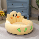 Maxbell Round Warm Cat Beds Self Warming Dog Cat Bed for Small Pet Kitten Pomeranian Yellow