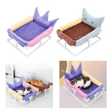 Maxbell Elevated Cat Bed Anti Slip Bottom Nests Kennel Pad for Couches Chairs Indoor Violet