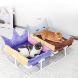 Maxbell Elevated Cat Bed Anti Slip Bottom Nests Kennel Pad for Couches Chairs Indoor Violet