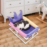 Maxbell Elevated Cat Bed Anti Slip Bottom Nests Kennel Pad for Couches Chairs Indoor Violet