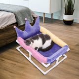 Maxbell Elevated Cat Bed Anti Slip Bottom Nests Kennel Pad for Couches Chairs Indoor Violet