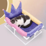 Maxbell Elevated Cat Bed Anti Slip Bottom Nests Kennel Pad for Couches Chairs Indoor Violet