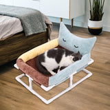 Maxbell Elevated Cat Bed Anti Slip Bottom Nests Kennel Pad for Couches Chairs Indoor Brown