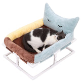 Maxbell Elevated Cat Bed Anti Slip Bottom Nests Kennel Pad for Couches Chairs Indoor Brown