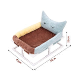 Maxbell Elevated Cat Bed Anti Slip Bottom Nests Kennel Pad for Couches Chairs Indoor Brown