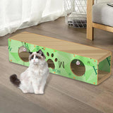 Maxbell Cat Scratching House Play Tunnel Hideaway for Indoor Cat Kitty Small Animals XL Green