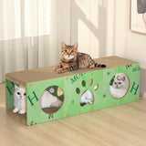 Maxbell Cat Scratching House Play Tunnel Hideaway for Indoor Cat Kitty Small Animals XL Green