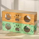 Maxbell Cat Scratching House Play Tunnel Hideaway for Indoor Cat Kitty Small Animals 2XL Green
