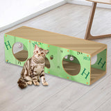Maxbell Cat Scratching House Play Tunnel Hideaway for Indoor Cat Kitty Small Animals 2XL Green