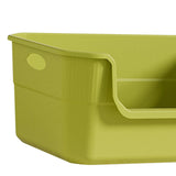 Maxbell Open Litter Box Cats Toilet with Hollow Handles Easy to Clean for Indoor Cats green