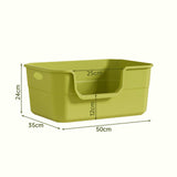 Maxbell Open Litter Box Cats Toilet with Hollow Handles Easy to Clean for Indoor Cats green