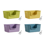 Maxbell Open Litter Box Cats Toilet with Hollow Handles Easy to Clean for Indoor Cats green