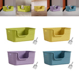 Maxbell Open Litter Box Cats Toilet with Hollow Handles Easy to Clean for Indoor Cats green