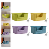 Maxbell Open Litter Box Cats Toilet with Hollow Handles Easy to Clean for Indoor Cats green
