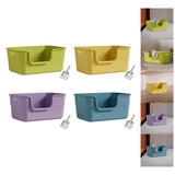 Maxbell Open Litter Box Cats Toilet with Hollow Handles Easy to Clean for Indoor Cats green