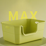 Maxbell Open Litter Box Cats Toilet with Hollow Handles Easy to Clean for Indoor Cats green