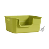 Maxbell Open Litter Box Cats Toilet with Hollow Handles Easy to Clean for Indoor Cats green