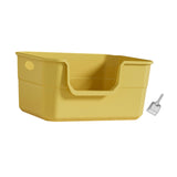 Maxbell Open Litter Box Cats Toilet with Hollow Handles Easy to Clean for Indoor Cats yellow