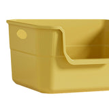 Maxbell Open Litter Box Cats Toilet with Hollow Handles Easy to Clean for Indoor Cats yellow
