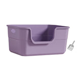 Maxbell Open Litter Box Cats Toilet with Hollow Handles Easy to Clean for Indoor Cats purple