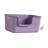 Maxbell Open Litter Box Cats Toilet with Hollow Handles Easy to Clean for Indoor Cats purple