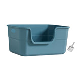 Maxbell Open Litter Box Cats Toilet with Hollow Handles Easy to Clean for Indoor Cats blue