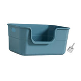 Maxbell Open Litter Box Cats Toilet with Hollow Handles Easy to Clean for Indoor Cats blue
