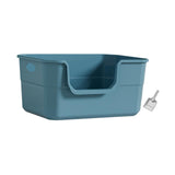 Maxbell Open Litter Box Cats Toilet with Hollow Handles Easy to Clean for Indoor Cats blue