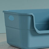 Maxbell Open Litter Box Cats Toilet with Hollow Handles Easy to Clean for Indoor Cats blue