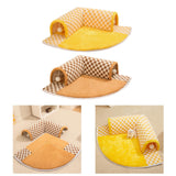Maxbell Cat Tunnel Bed with Hanging Balls Interactive for Bunny Indoor Small Animals Coffee