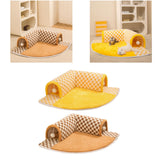 Maxbell Cat Tunnel Bed with Hanging Balls Interactive for Bunny Indoor Small Animals Coffee