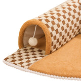 Maxbell Cat Tunnel Bed with Hanging Balls Interactive for Bunny Indoor Small Animals Coffee