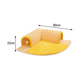 Maxbell Cat Tunnel Bed with Hanging Balls Interactive for Bunny Indoor Small Animals Yellow