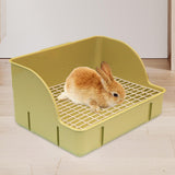 Maxbell Rabbit Litter Box Pee Pan Tray Pet Toilet for Small Animals Chinchillas Rats green steel mesh