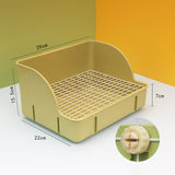 Maxbell Rabbit Litter Box Pee Pan Tray Pet Toilet for Small Animals Chinchillas Rats green steel mesh