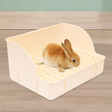 Maxbell Rabbit Litter Box Pee Pan Tray Pet Toilet for Small Animals Chinchillas Rats white pp mesh