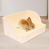 Maxbell Rabbit Litter Box Pee Pan Tray Pet Toilet for Small Animals Chinchillas Rats white pp mesh