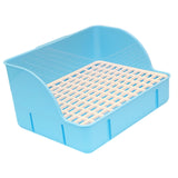 Maxbell Rabbit Litter Box Pee Pan Tray Pet Toilet for Small Animals Chinchillas Rats blue pp mesh