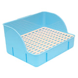 Maxbell Rabbit Litter Box Pee Pan Tray Pet Toilet for Small Animals Chinchillas Rats blue pp mesh
