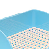 Maxbell Rabbit Litter Box Pee Pan Tray Pet Toilet for Small Animals Chinchillas Rats blue pp mesh