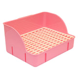 Maxbell Rabbit Litter Box Pee Pan Tray Pet Toilet for Small Animals Chinchillas Rats pink pp mesh