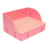 Maxbell Rabbit Litter Box Pee Pan Tray Pet Toilet for Small Animals Chinchillas Rats pink pp mesh