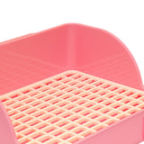 Maxbell Rabbit Litter Box Pee Pan Tray Pet Toilet for Small Animals Chinchillas Rats pink pp mesh