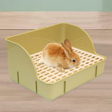 Maxbell Rabbit Litter Box Pee Pan Tray Pet Toilet for Small Animals Chinchillas Rats green pp mesh