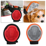 Maxbell Pet Grooming Glove Massage Pet Hair Remover Tool for Cats Small Animals Dogs Black Red