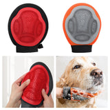 Maxbell Pet Grooming Glove Massage Pet Hair Remover Tool for Cats Small Animals Dogs Black Red
